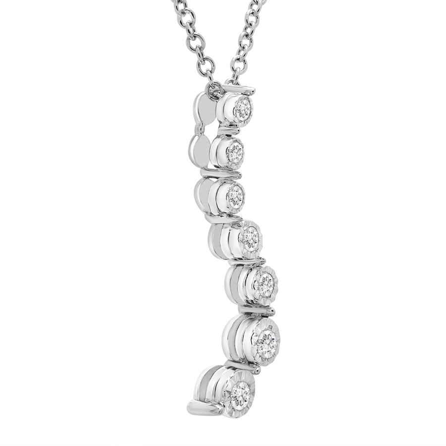 【並行輸入品】Timeless Love 1/10 CT ダイヤモンド ミラクルプレート ペンダントセット スターリングシルバー 18インチ ケ_3