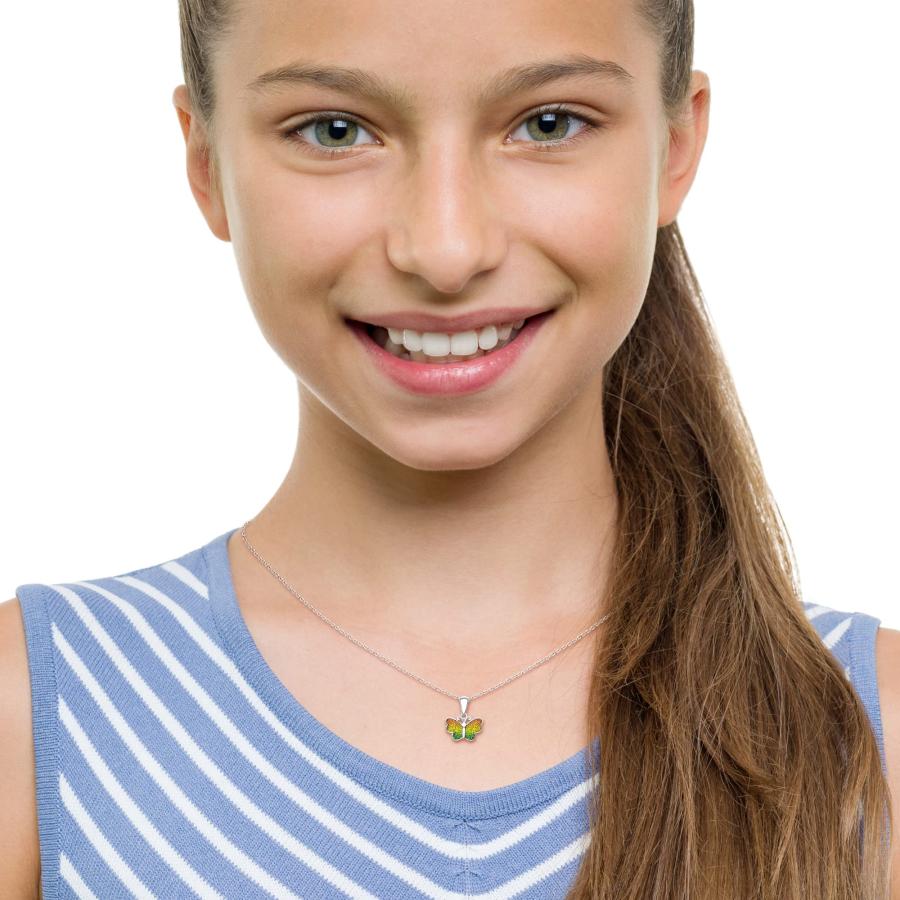 【並行輸入品】LITTLE PRINCESS スターリングシルバーネックレス 16インチまたは18インチチェーンネックレス ペンダント付き， ス_3