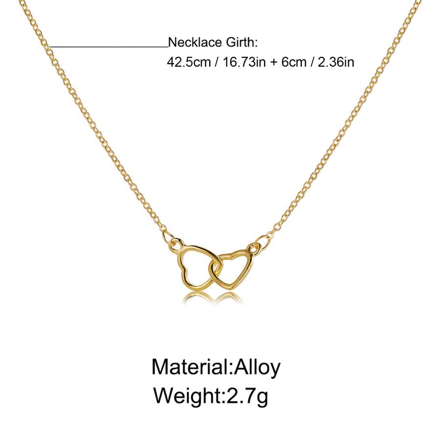 【並行輸入品】Dainty Initial Choker Necklaces for Women Heart Double Ring Neck_6