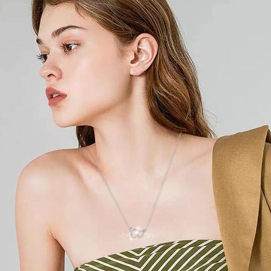 【並行輸入品】Dainty Initial Choker Necklaces for Women Heart Double Ring Neck_9