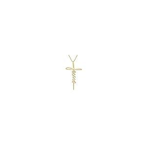 【並行輸入品】ソリッド 14K ゴールド イエス クロス ネックレス 希望を信じるペンダント ネックレス 宗教ジュエリー 女性用 記念日 誕生日の画像