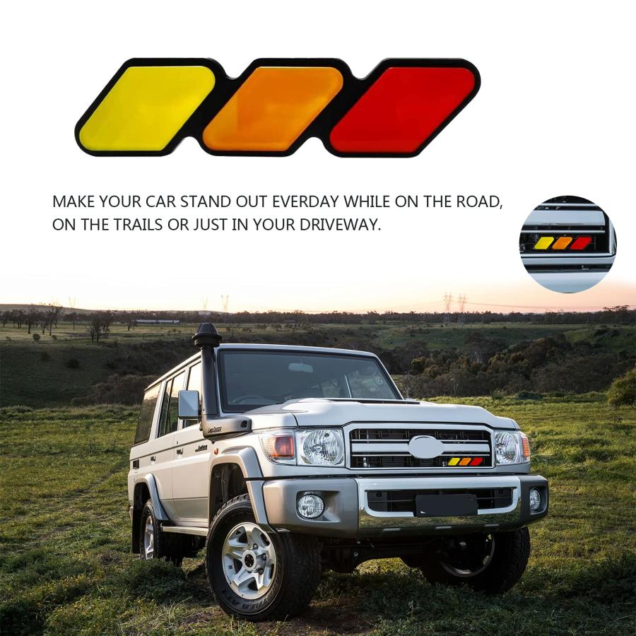 【並行輸入品】Zbosrma 3色 グリルバッジ エンブレム 車 トラック 装飾 カーアクセサリー (スクエア レッド) Zbosrma Triの画像