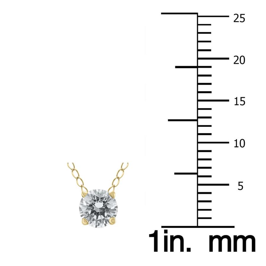 【並行輸入品】SZUL 1/3 Carat Floating Round Diamond Solitaire Necklace in 14K_9