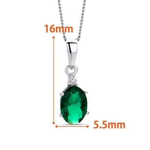 【並行輸入品】Orovi 14K 585 ホワイトゴールド 楕円形 スタッド ペンダント ネックレス 女性用 華奢な925スターリングシルバーチ_7