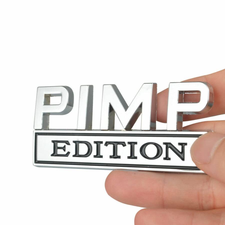 【並行輸入品】2 Pack 3D Metal Pimp Edition Emblem Car Side Rear Front Hood Truの画像