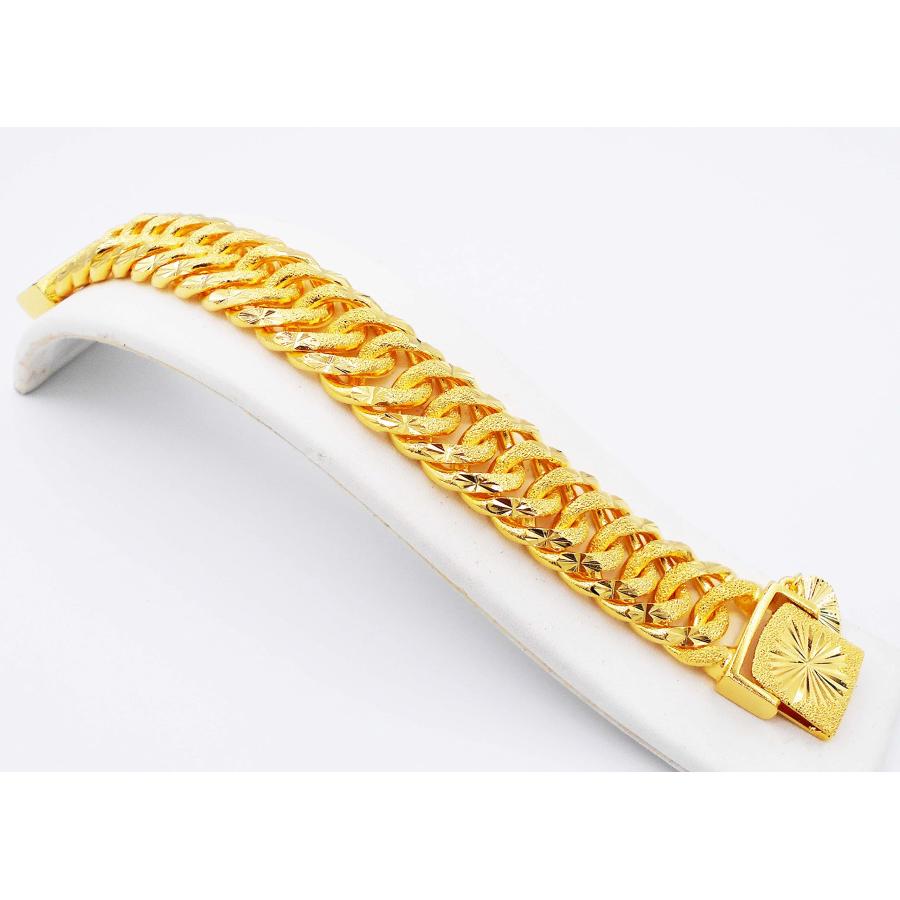 【並行輸入品】Men's Classic 22k 23k 24k Thai Baht Yellow Gold Plated Braceletの画像