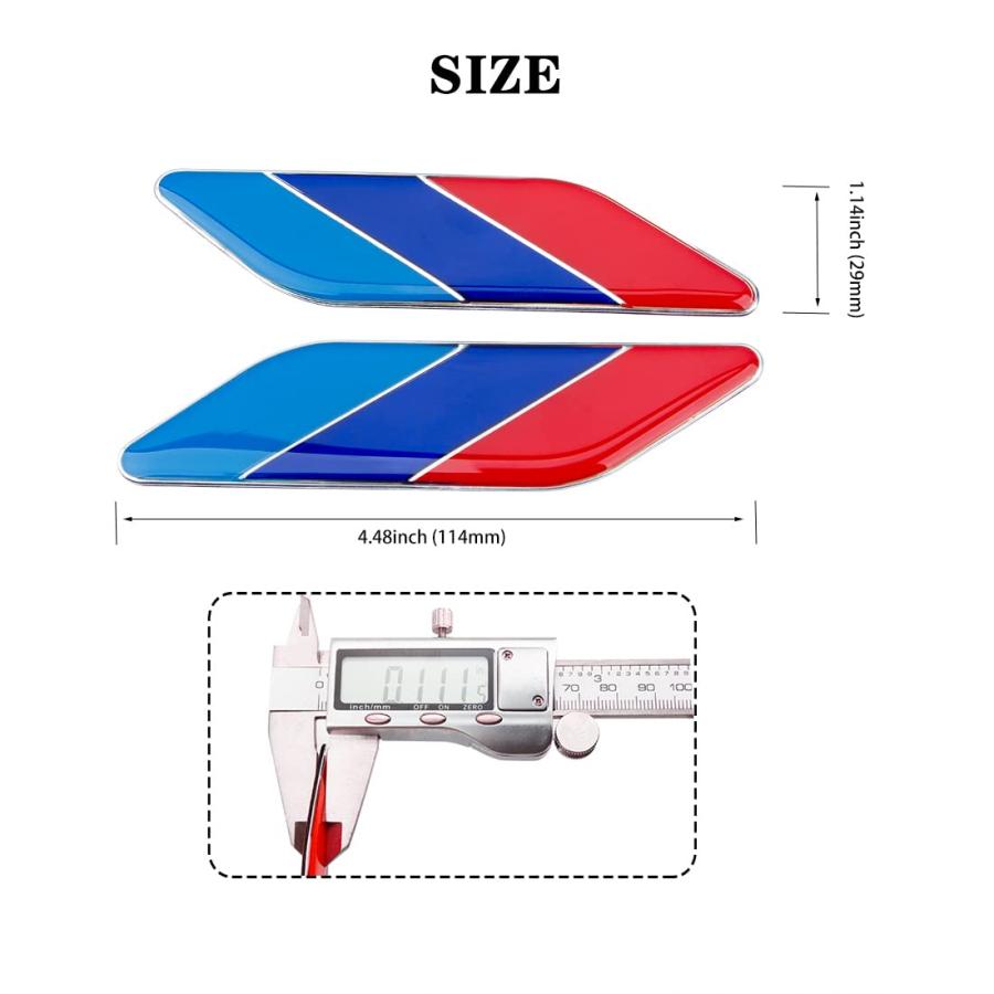【並行輸入品】HNLUY 2Pcs/Pair 3D Aluminum Tricolor Flag Emblem Badge for All Mの画像