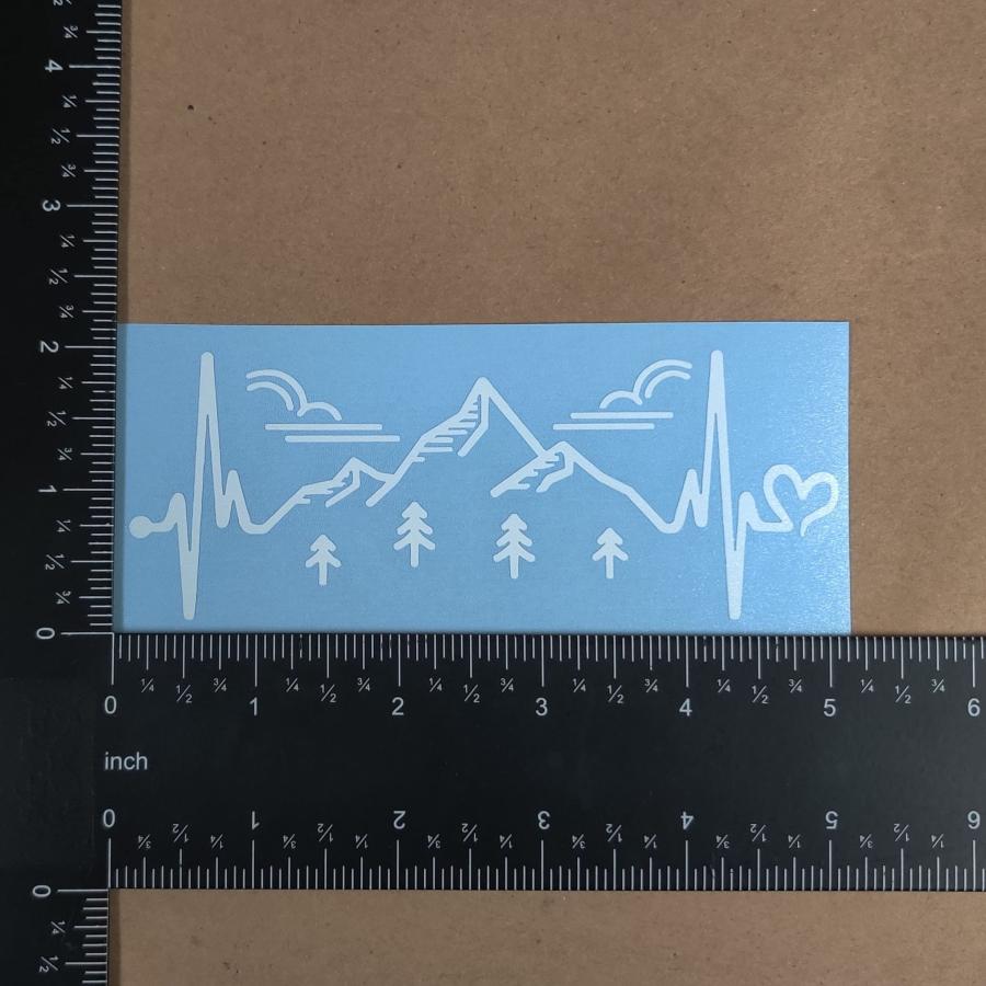 【並行輸入品】Mountain Decals 4枚パック:山 ハートビート 太陽 山 木 山 漫画 デカール サークル 山 (S ~3.5インチの画像