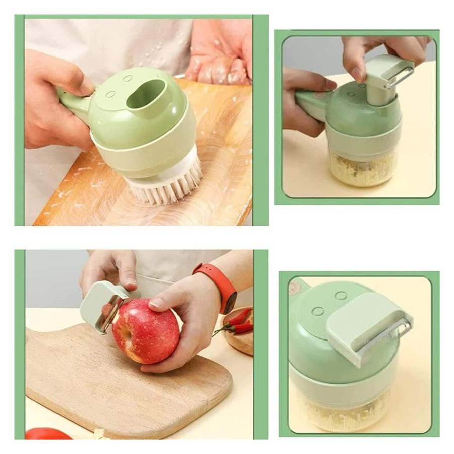 【並行輸入品】Juego de cortador de verduras el〓ctrico de mano 4 en 1, electricの画像