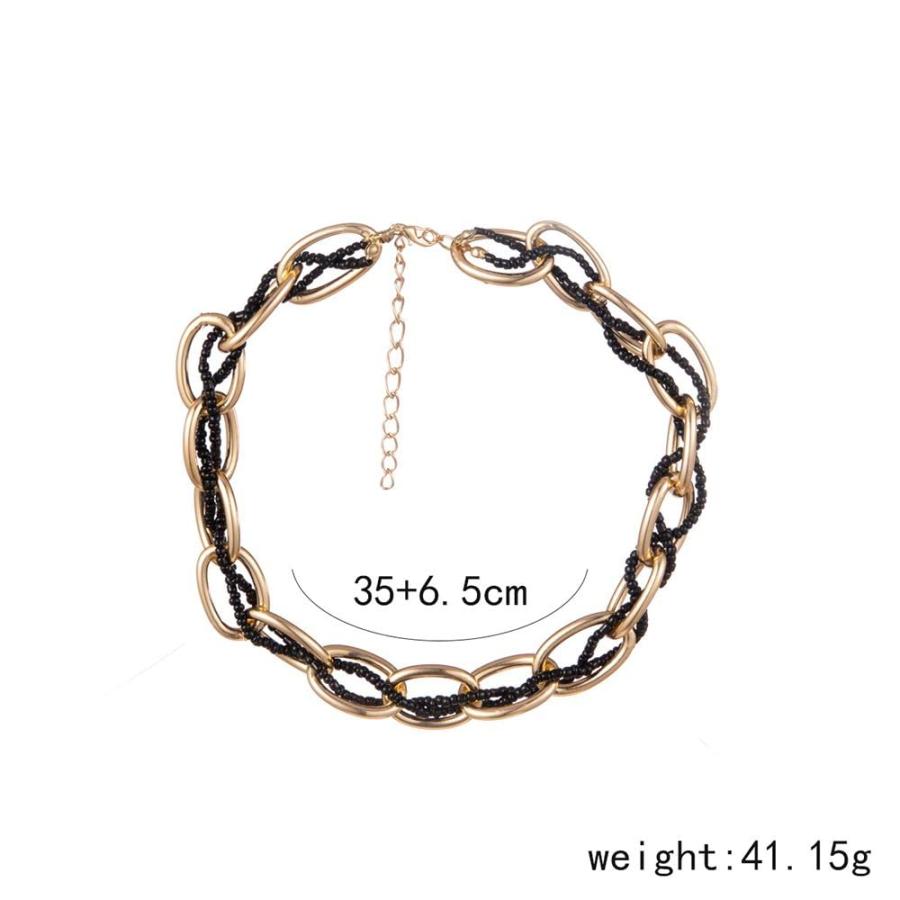 【並行輸入品】Beaded Choker Necklaces for Women Girls Trendy Chain Necklace Se_3