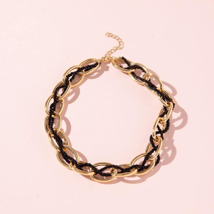 【並行輸入品】Beaded Choker Necklaces for Women Girls Trendy Chain Necklace Se_6