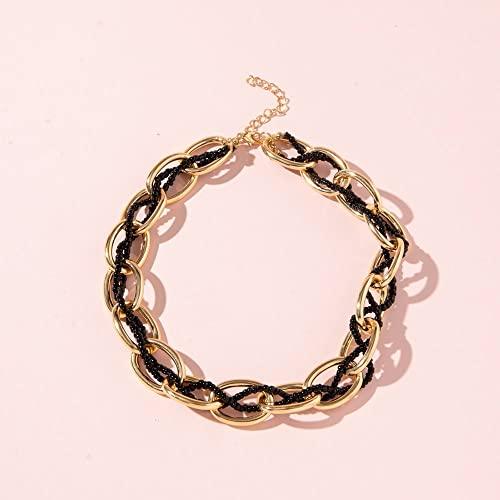 【並行輸入品】Beaded Choker Necklaces for Women Girls Trendy Chain Necklace Se_7