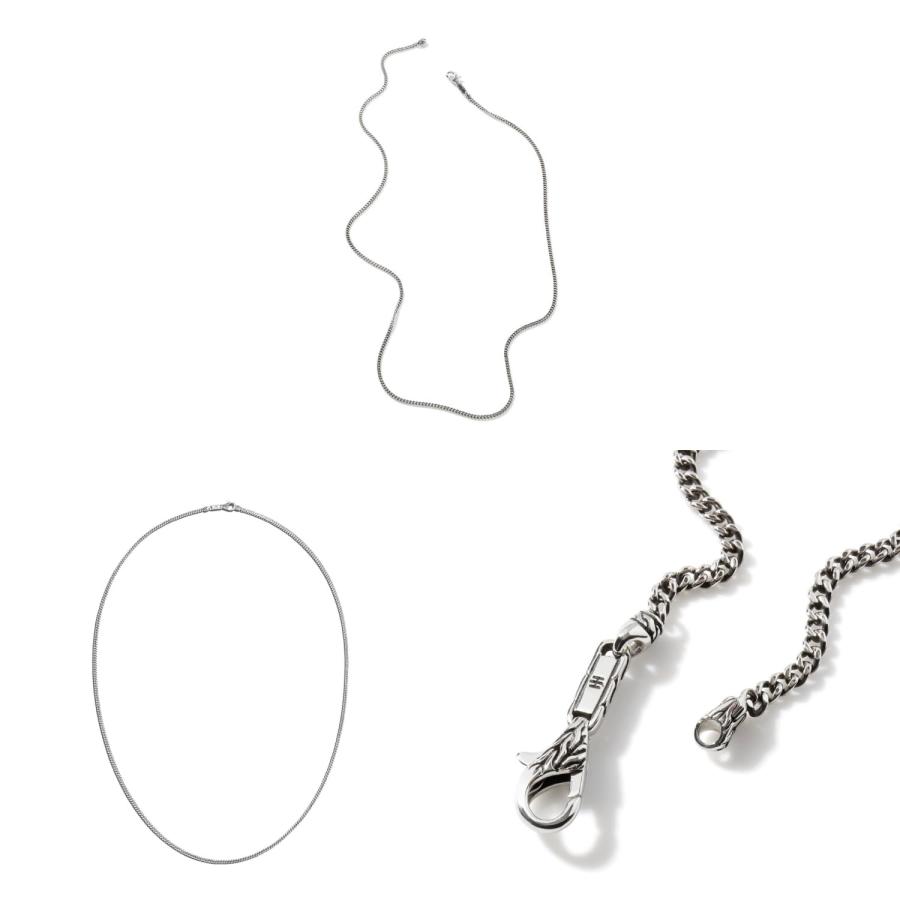 【並行輸入品】Classic Chain Silver 2.1mm Curb Chain Necklace (26, Silver)の画像