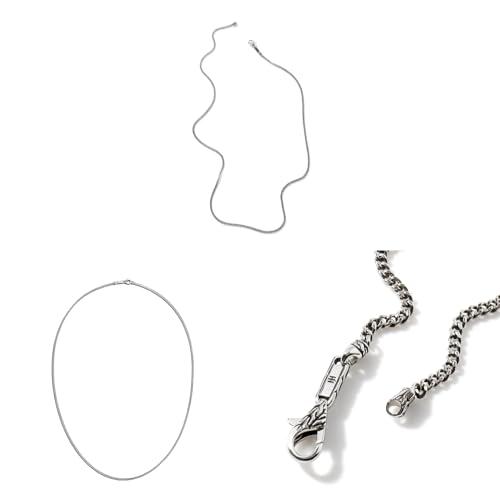 【並行輸入品】Classic Chain Silver 2.1mm Curb Chain Necklace (26, Silver)の画像