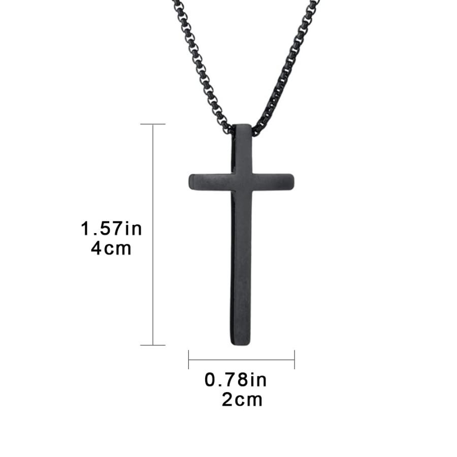 【並行輸入品】十字架ネックレス メンズ ステンレススチール ペンダント チェーン 信仰ジュエリー ギフト 男性 女性 男の子 女の子， ステンレ_3