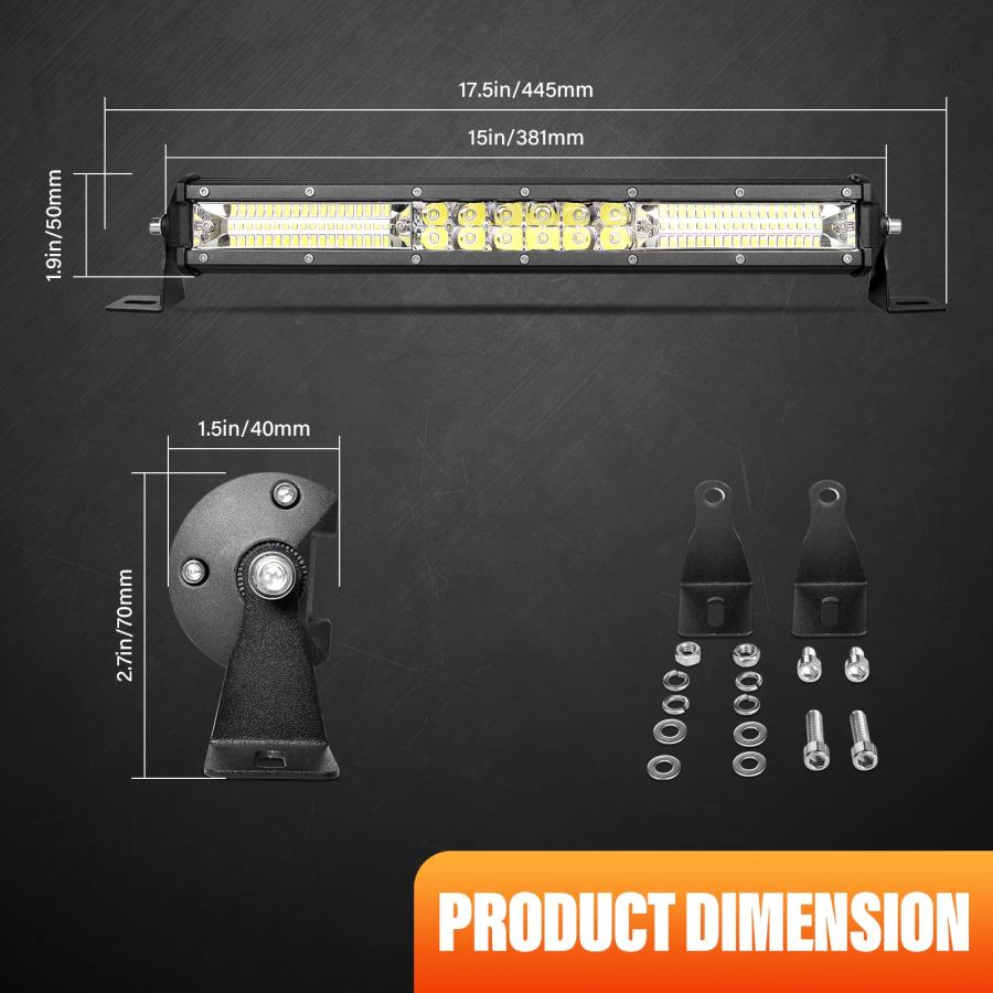 並行輸入品】SKYWORLD LED 作業灯 薄型 144W 15インチ LEDライトバー
