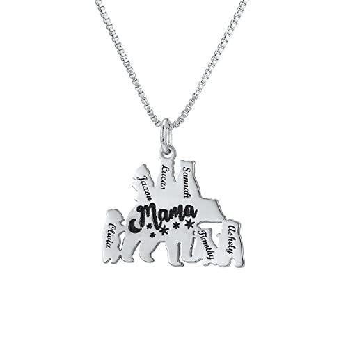 【並行輸入品】Pezebel Custom Mama Bear Necklace With 1 to 6 Cubs Personalized_1