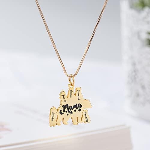 【並行輸入品】Pezebel Custom Mama Bear Necklace With 1 to 6 Cubs Personalized_7