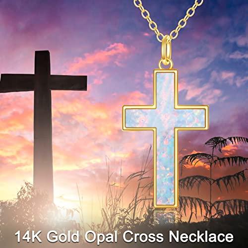 【並行輸入品】KECHO 14Kゴールドクロスネックレス レディース 純金クロスジュエリー， ゴールド， 14Kゴールド KECHO 14K S_4
