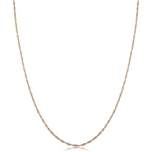 【並行輸入品】10K ローズゴールド シンガポールチェーンネックレス レディース (0.7mm 1mm 1.4mm 1.7mm 幅 サイズ_1