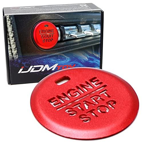 【並行輸入品】iJDMTOY Sports Red Aluminum Keyless Engine Push Start Button Decの画像