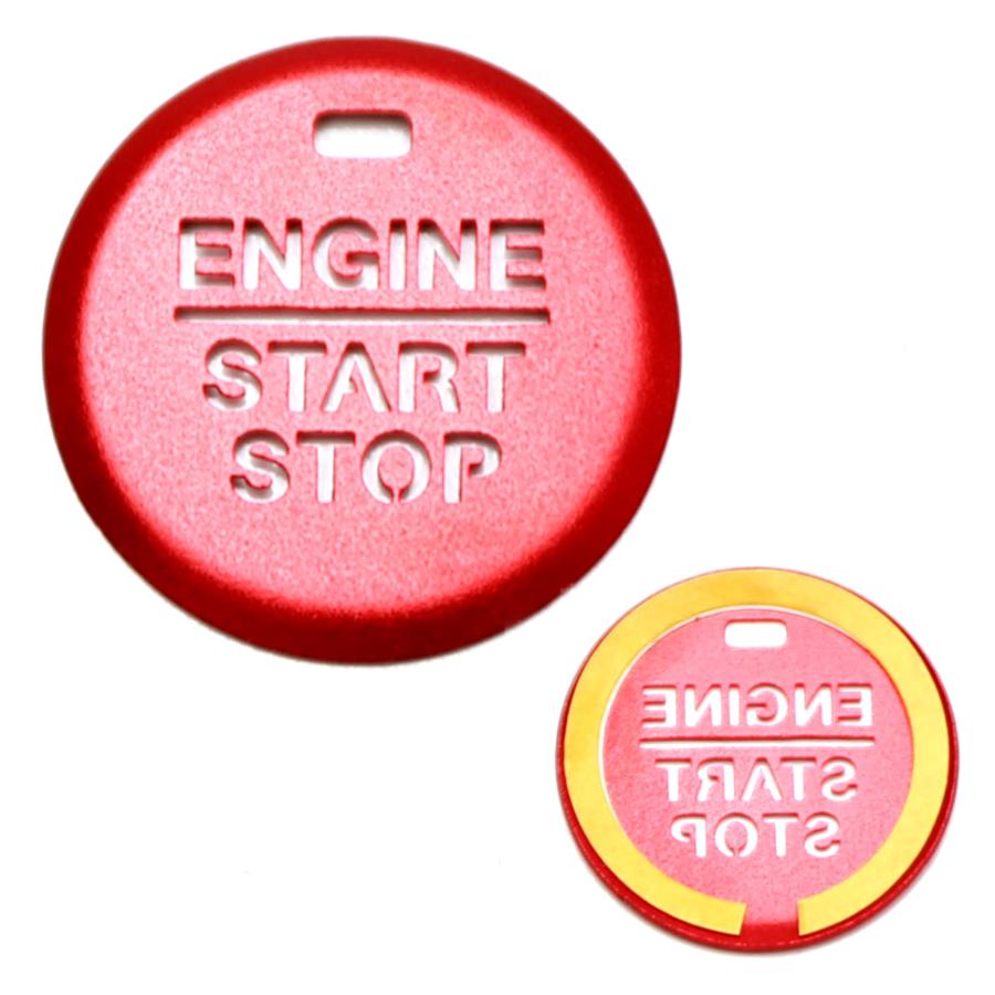 【並行輸入品】iJDMTOY Sports Red Aluminum Keyless Engine Push Start Button Decの画像