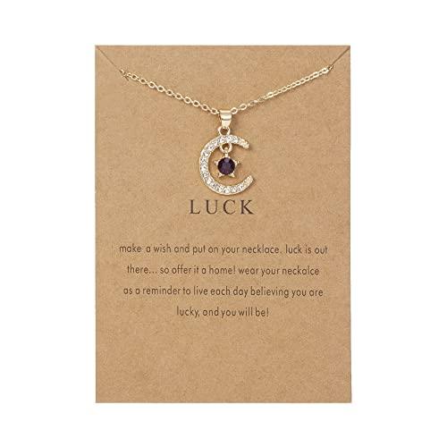 Female Twelve Months Moon Shape Pendant Necklace Moon Star Penda 並行輸入品｜best-style｜05