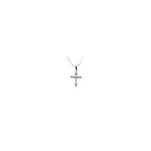 【並行輸入品】Paris Jewelry 18Kイエローゴールドメッキ 4カラット 人工ダイヤモンドクロススタッドネックレス メッキ 18インチの画像