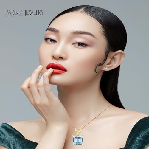 【並行輸入品】Paris Jewelry 18Kイエローゴールドメッキ 4カラット 人工ダイヤモンドクロススタッドネックレス メッキ 18インチの画像