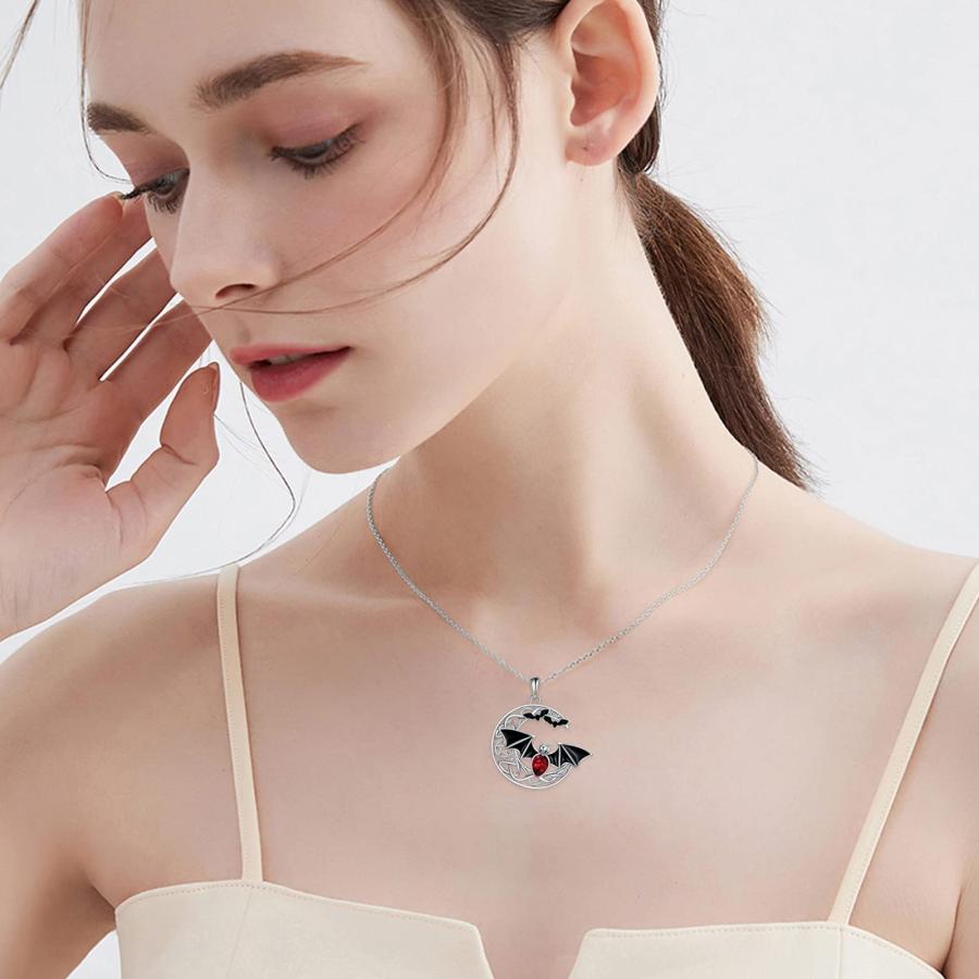並行輸入品】VONALA 925スターリングシルバー バットネックレス ムーン 