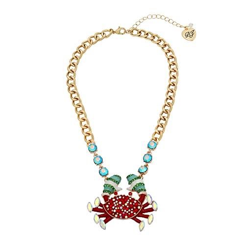 【並行輸入品】Betsey Johnson 冬用カニショートペンダントネックレス, One Size, 金属ガラスプラスチック。, 宝石なし Bの画像