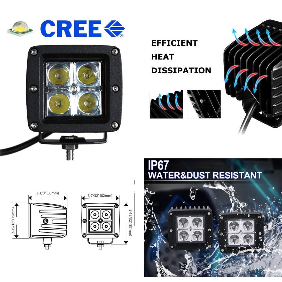 【並行輸入品】iJDMTOY Hood Mount LED A Pillar Pod Light Kit Compatible with 20の画像