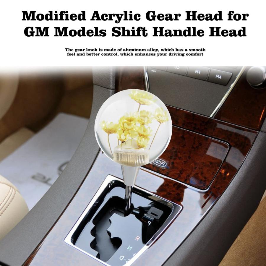 【並行輸入品】Surakey カーシフトヘッド 透明ボール スピードノブ 車 アクリル 手動ギア スティック レバーヘッド 花付き ラウンドシフ