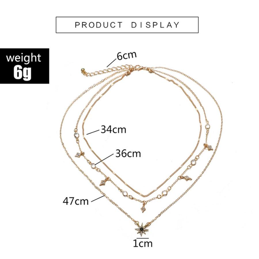 【並行輸入品】Aneneiceera Boho Layered Shining Rhinestone Necklace Tassel Star_6