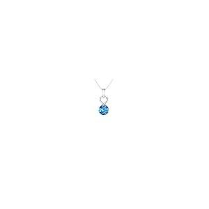 【並行輸入品】Diamondere 天然で認定されたブルートパーズハートインフィニティネックレス 925スターリングシルバー | 0.80カラッ_2