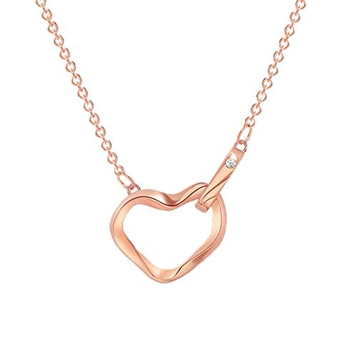 【並行輸入品】Hotwin 18k Gold Heart Necklace Rose Gold Plated Fashion Necklaceの画像