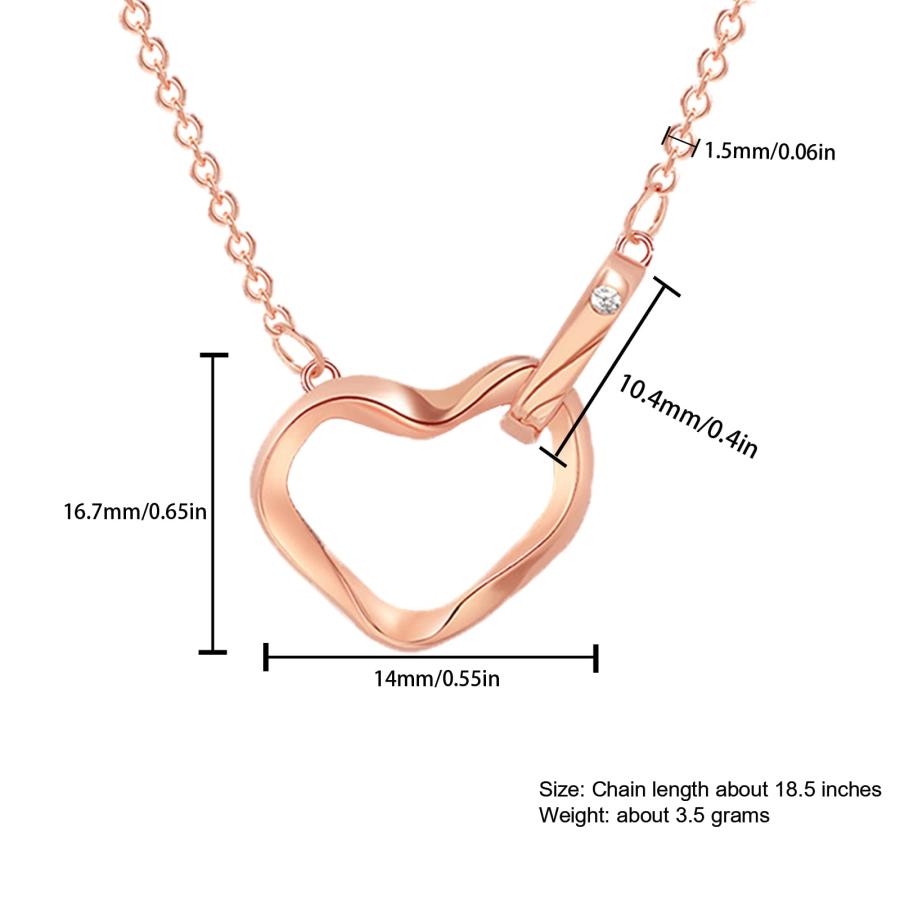 【並行輸入品】Hotwin 18k Gold Heart Necklace Rose Gold Plated Fashion Necklaceの画像