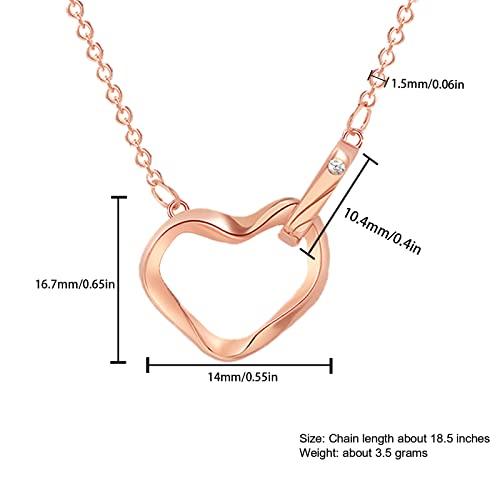 【並行輸入品】Hotwin 18k Gold Heart Necklace Rose Gold Plated Fashion Necklaceの画像