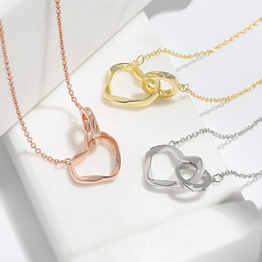 【並行輸入品】Hotwin 18k Gold Heart Necklace Rose Gold Plated Fashion Necklaceの画像