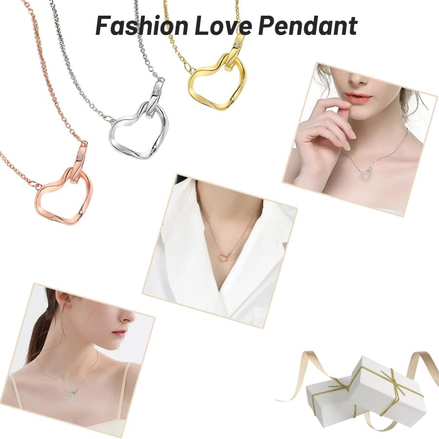 【並行輸入品】Hotwin 18k Gold Heart Necklace Rose Gold Plated Fashion Necklaceの画像
