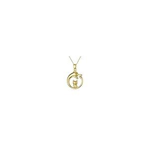 【並行輸入品】SISGEM リアルゴールド 猫ネックレス レディース ガールズ 14K イエローゴールド かわいいペットペンダントネックレス 動_2