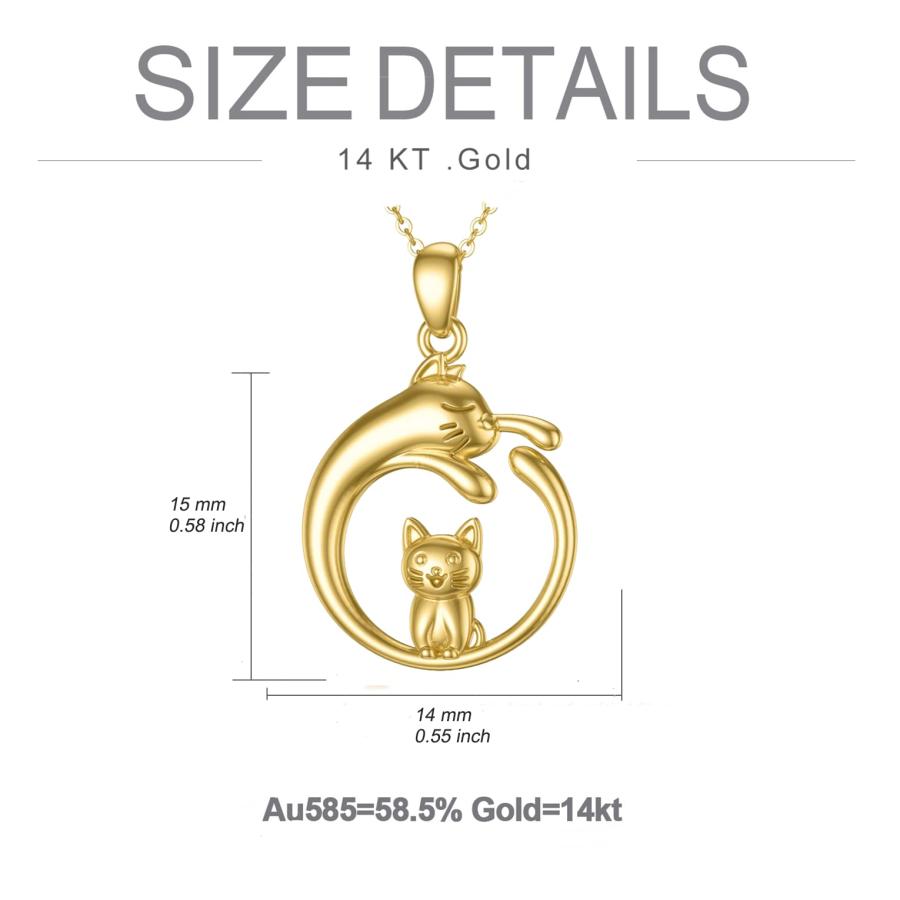 【並行輸入品】SISGEM リアルゴールド 猫ネックレス レディース ガールズ 14K イエローゴールド かわいいペットペンダントネックレス 動_9