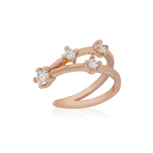 【並行輸入品】Dainty Double Ear Cuff， 14K Gold wrap 0.08CTW (HI SI) Diamond Pi_1