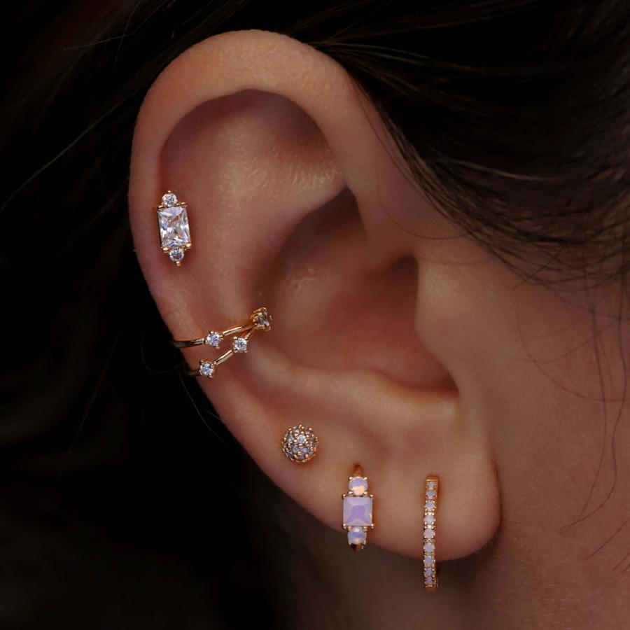 【並行輸入品】Dainty Double Ear Cuff， 14K Gold wrap 0.08CTW (HI SI) Diamond Pi_3