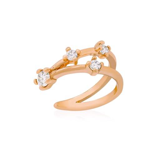 【並行輸入品】Dainty Double Ear Cuff， 14K Gold wrap 0.08CTW (HI SI) Diamond Pi_7