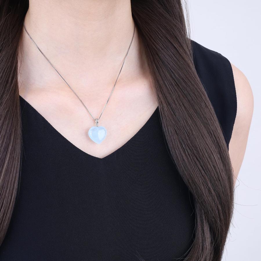 【並行輸入品】[コアイ]COAI アクアマリン ハート 3月誕生石ネックレス レディース COAI Love Heart Silver Chai_3