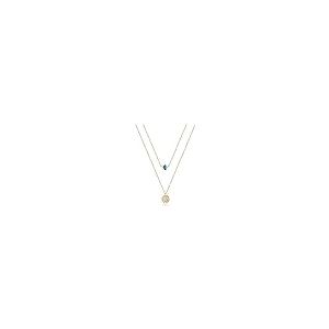 【並行輸入品】TianBo レイヤードネックレス 華奢なディスクチョーカーネックレス 14Kゴールドメッキ Yペンダント マルチレイヤーバー 調の画像