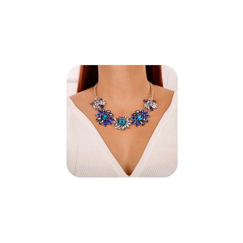 【並行輸入品】Denifery キラキラクリスタルラインストーンネックレス ティアドロップチョーカー ジェムストーンネックレス 花嫁ステートメン