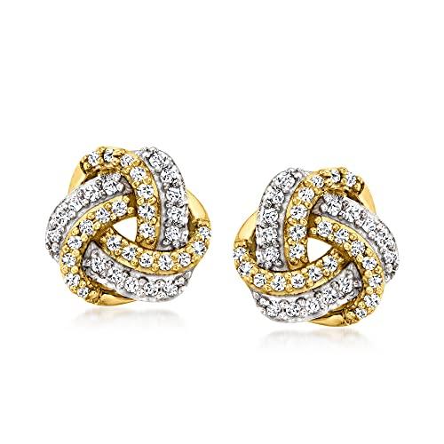 【並行輸入品】Canaria 0.20 ct. t.w. Diamond Love Knot Earrings in 10kt Yellowの画像