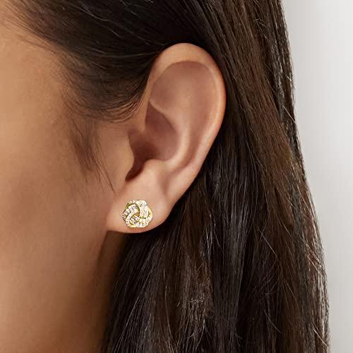 【並行輸入品】Canaria 0.20 ct. t.w. Diamond Love Knot Earrings in 10kt Yellowの画像